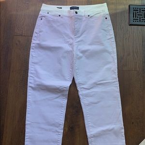 White denim crops -Curvy